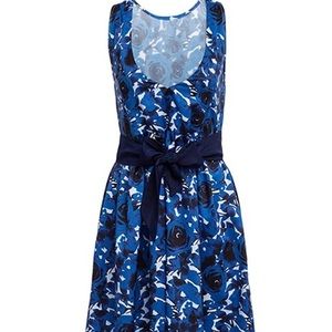 Blue floral printed maxi dress